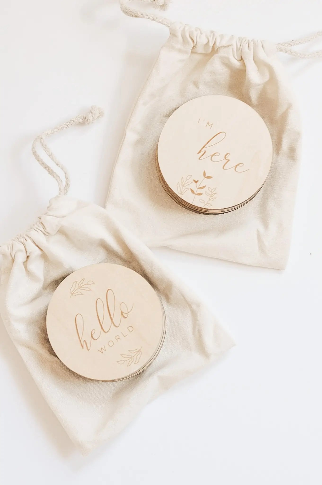 Wooden Milestone Cards - Leaves