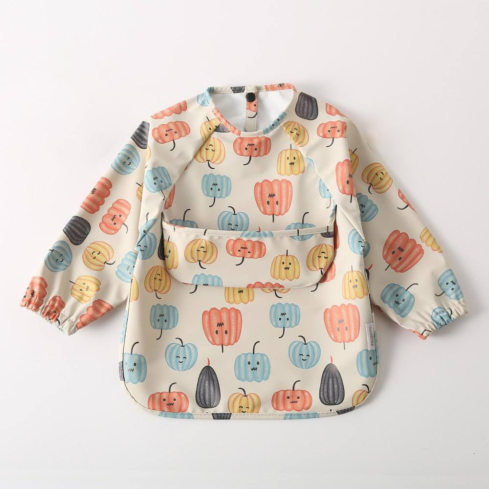 waterproof long sleeve cape bib pumpkins