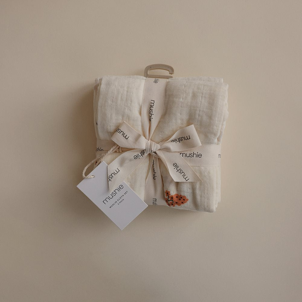 mushie flower muslins 3 pack