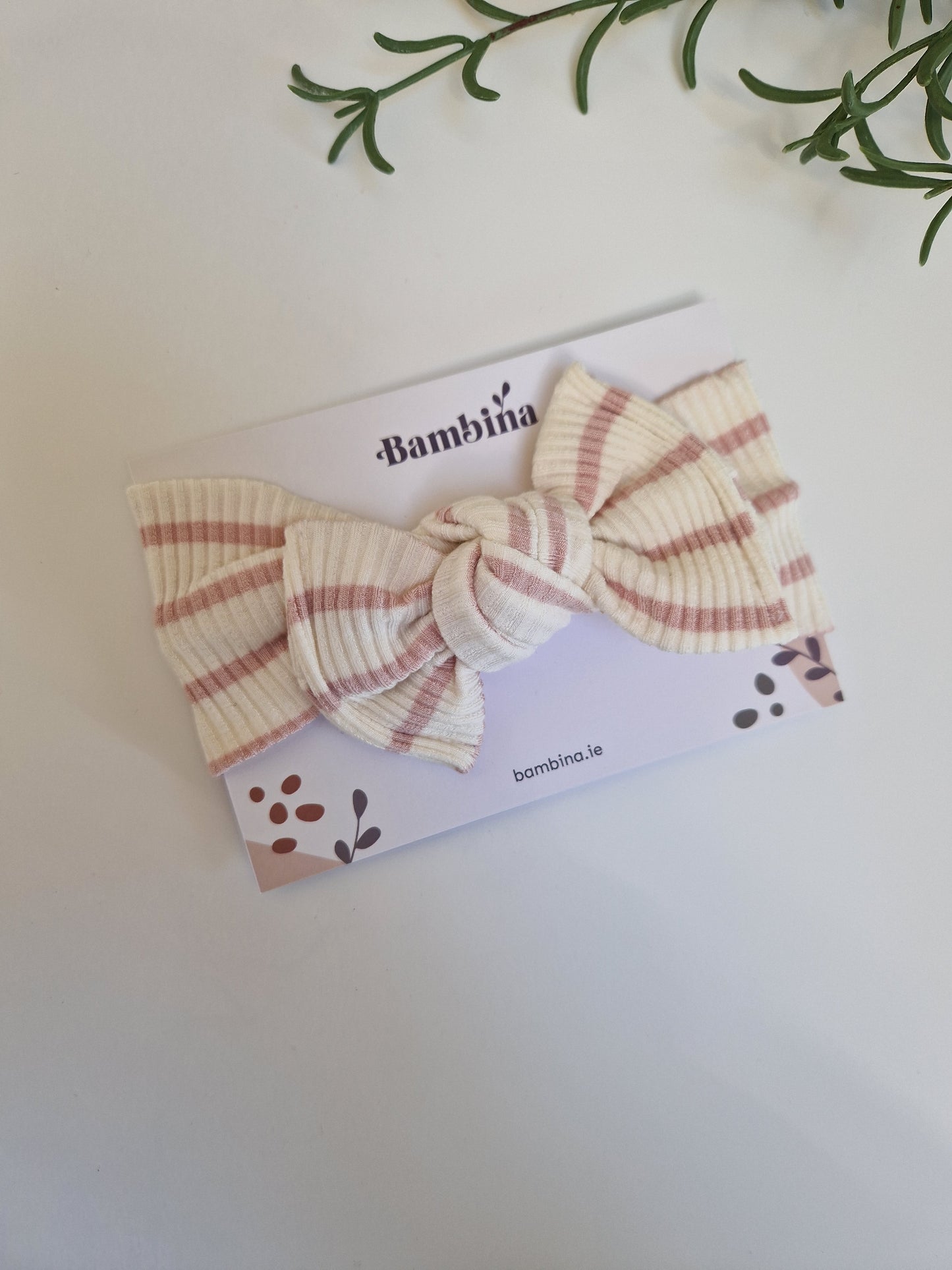 Newborn Cara Headband - Pink Stripes