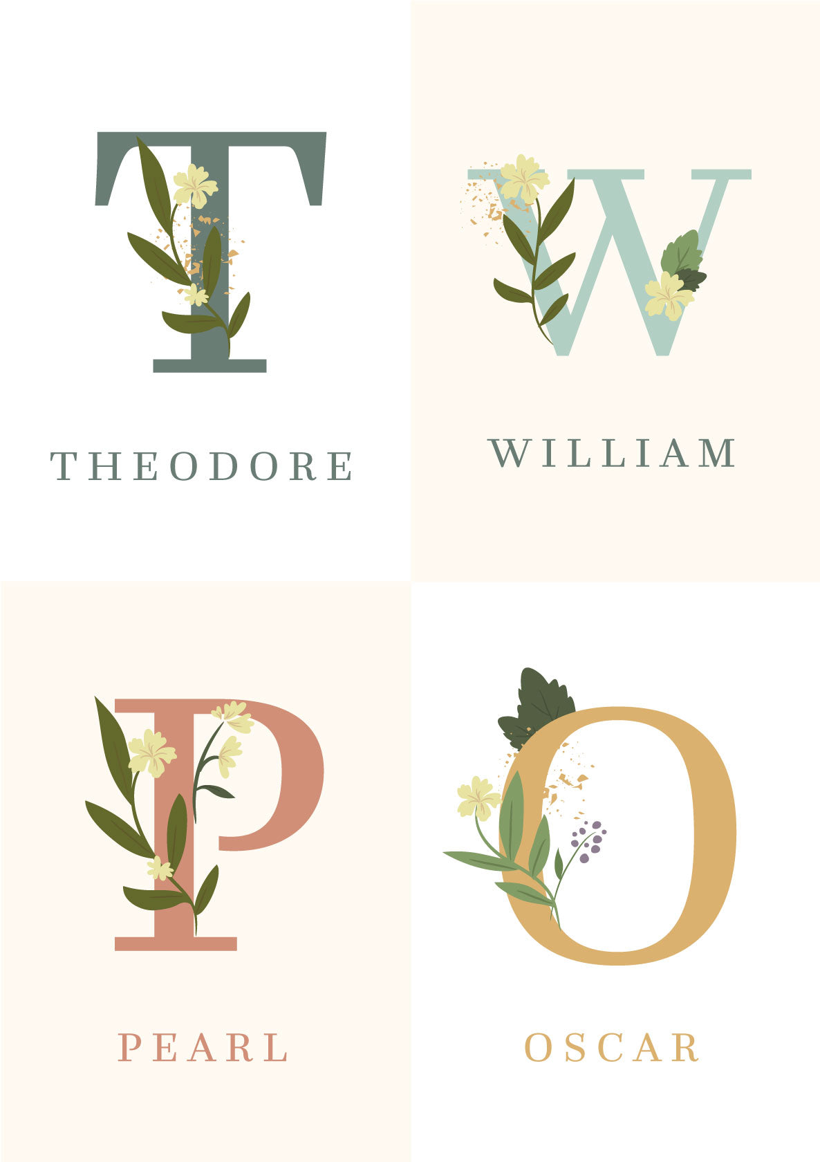 Botanical Personalised Name Print