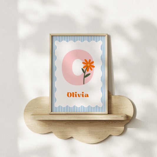 Flower Power Personalised Name Print