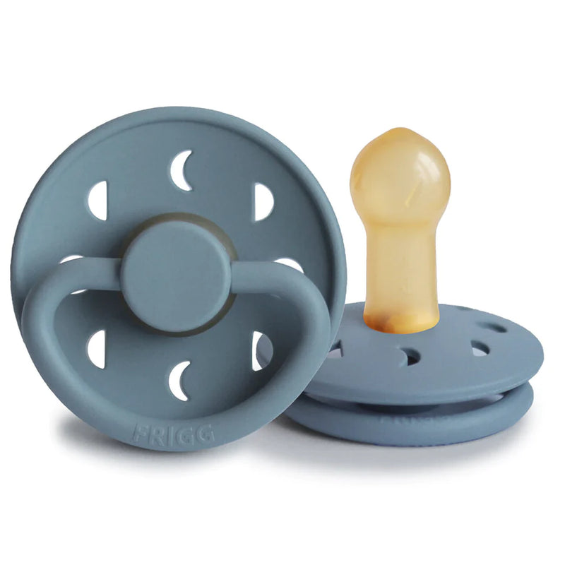 FRIGG Moon Phase - Round Latex Pacifier - Stone Blue