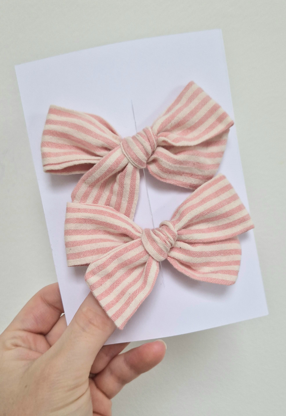 NEW Isla Pigtail Bows - 2 pack - Pink Stripes