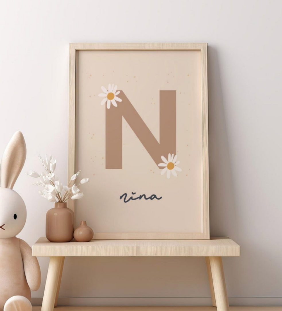 Daisy Personalised Name Print - Set of 2