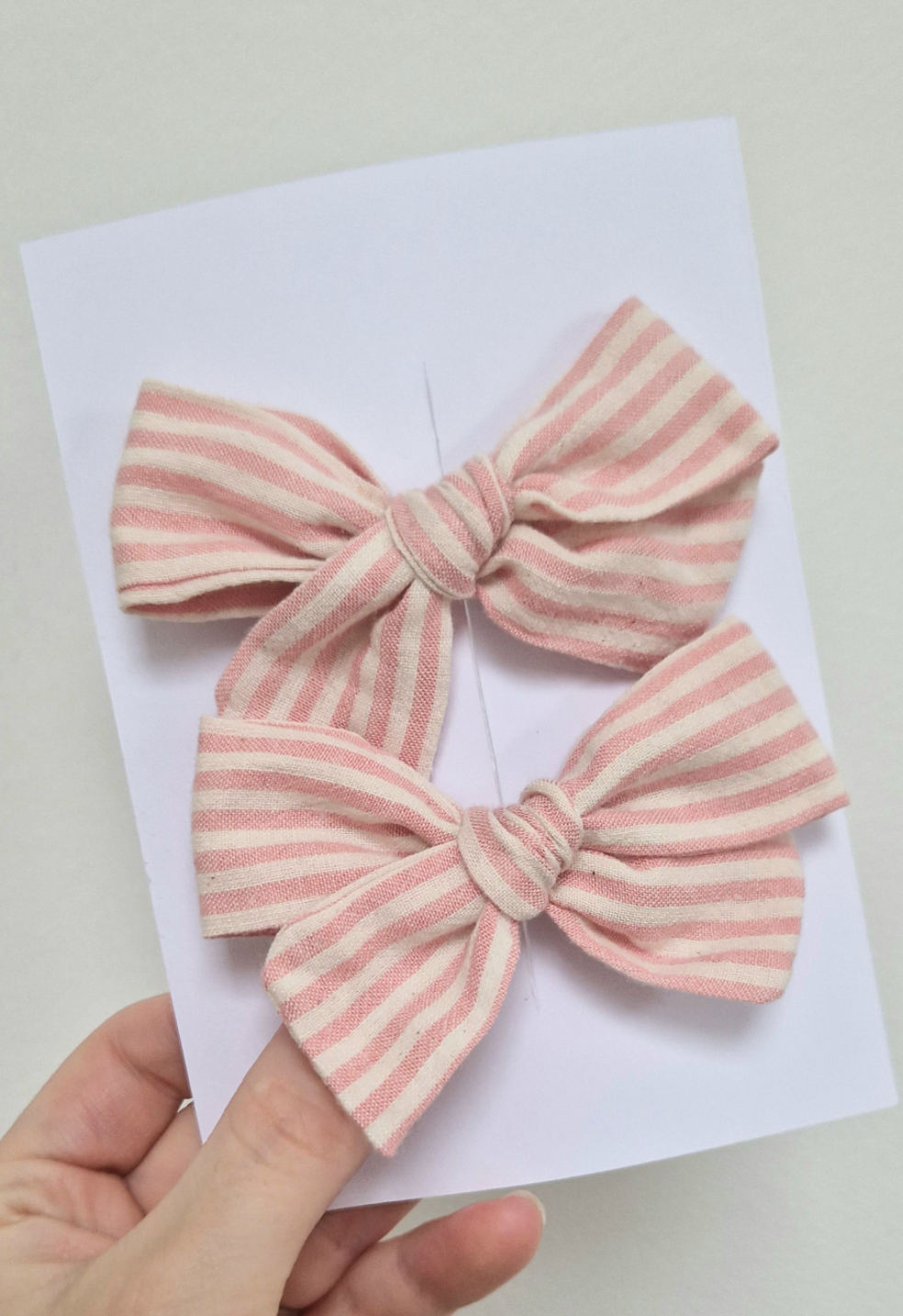 NEW Isla Pigtail Bows - 2 pack - Pink Stripes