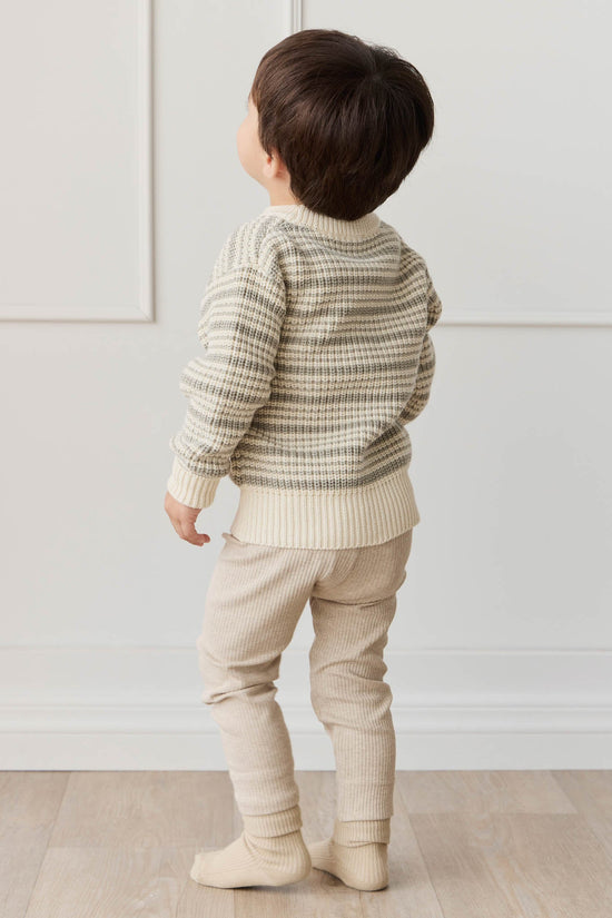 Leon Jumper - Harvest Stripe Moss/Cassava