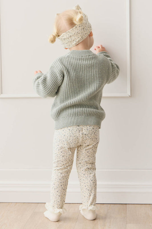 Organic Cotton Everyday Legging - Dainty Egret Blues