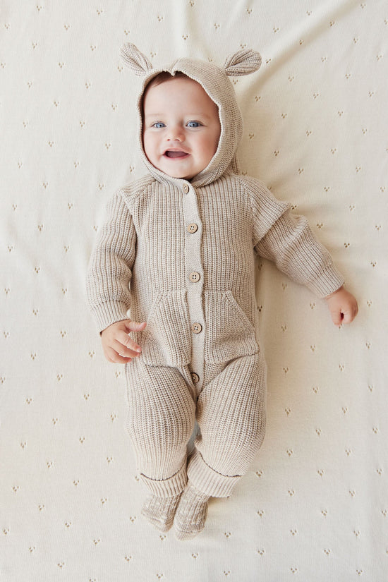 Bear Knit Onepiece - Sand Marle Fleck