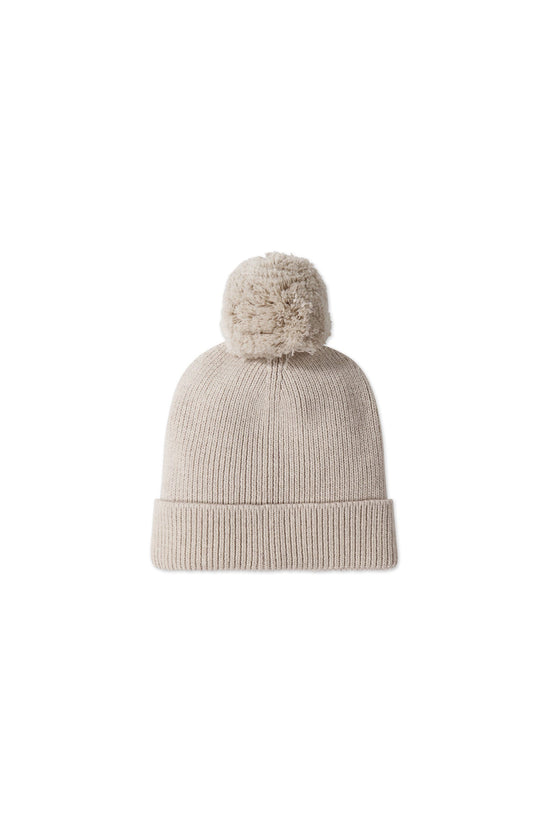 Pom Pom Hat - Sand Marle Fleck