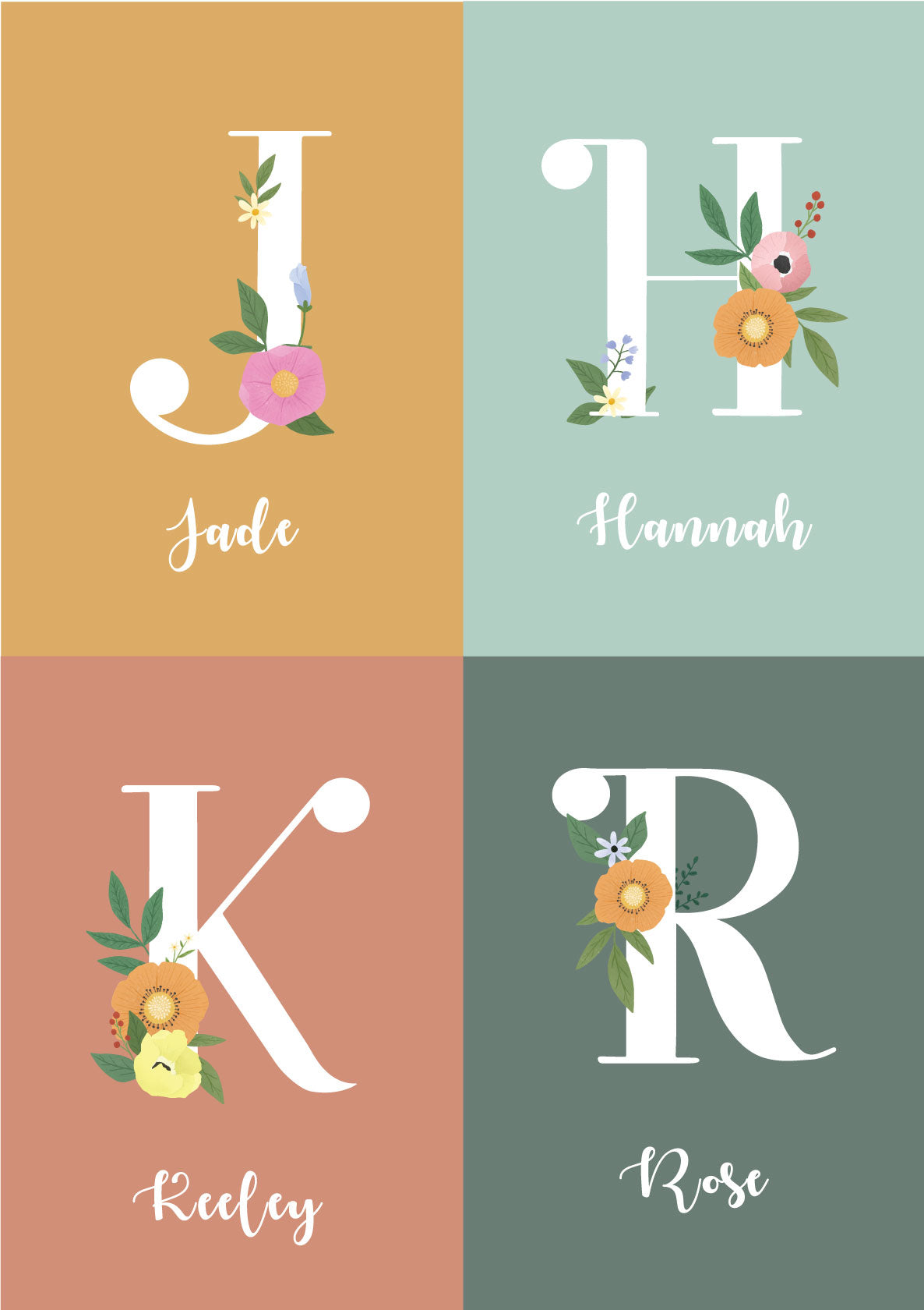 Flower Personalised Name Print