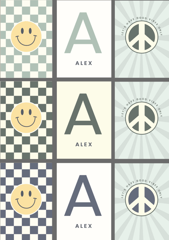 Groovy Personalised Name Print - Set of 3