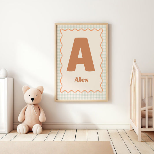 Gingham Personalised Name Print