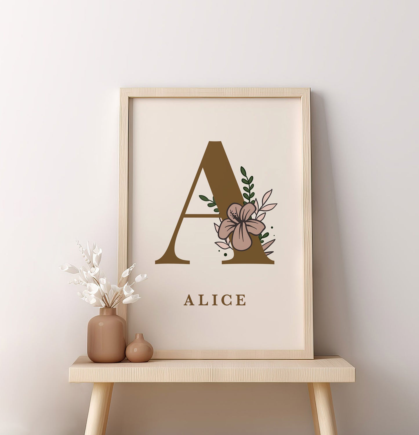 Floral Colour Personalised Name Print