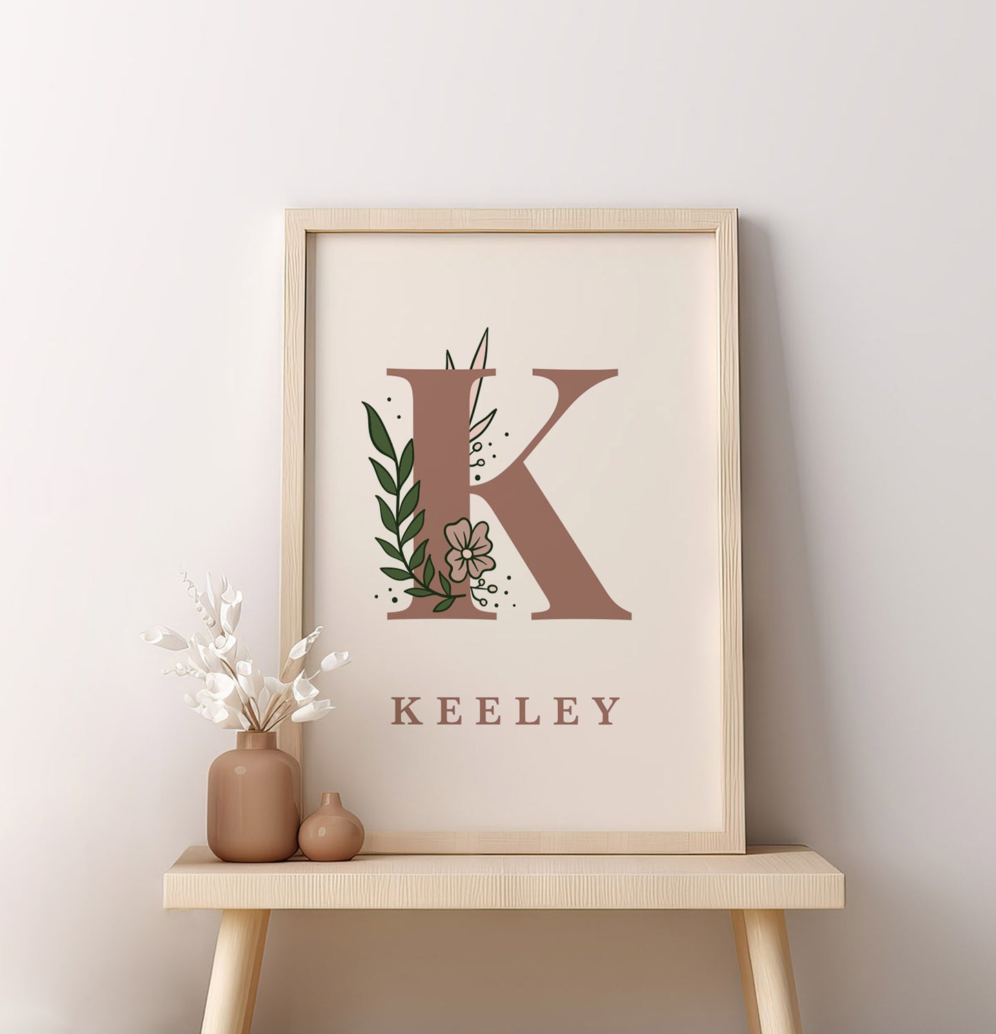 Floral Colour Personalised Name Print