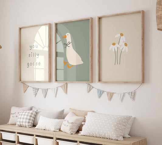 Silly Goose Wall Prints - Set of 3