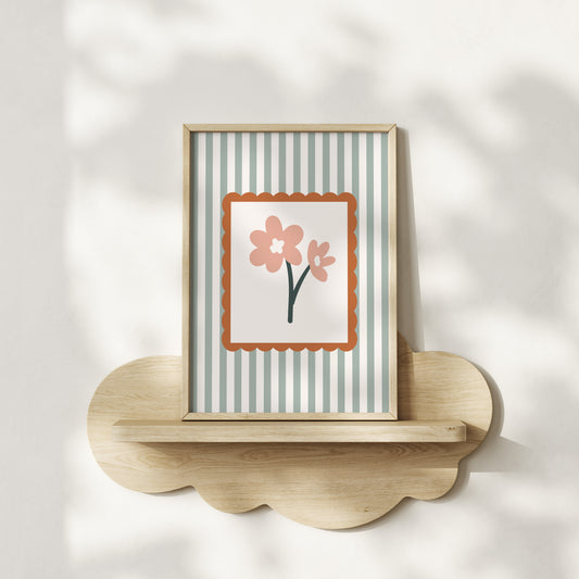 Striped Flower - Blue