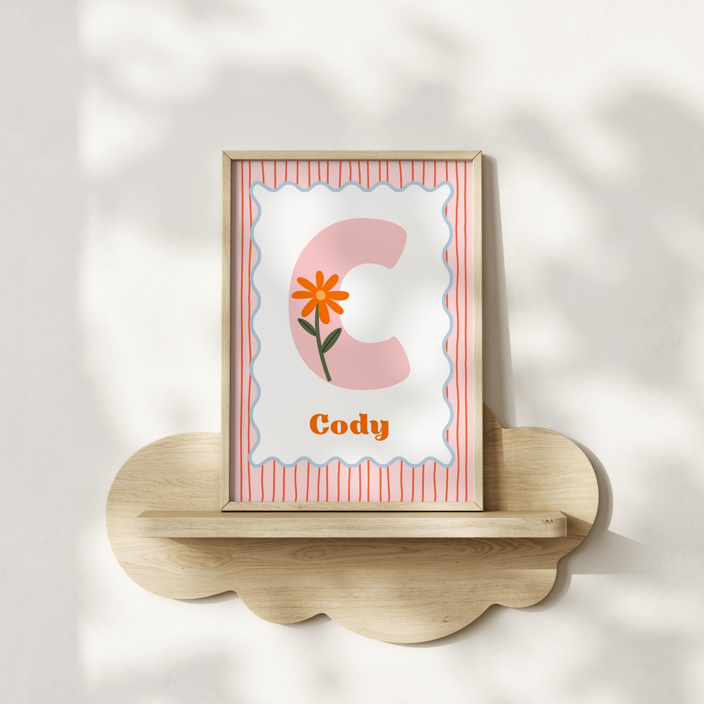 Flower Power Personalised Name Print