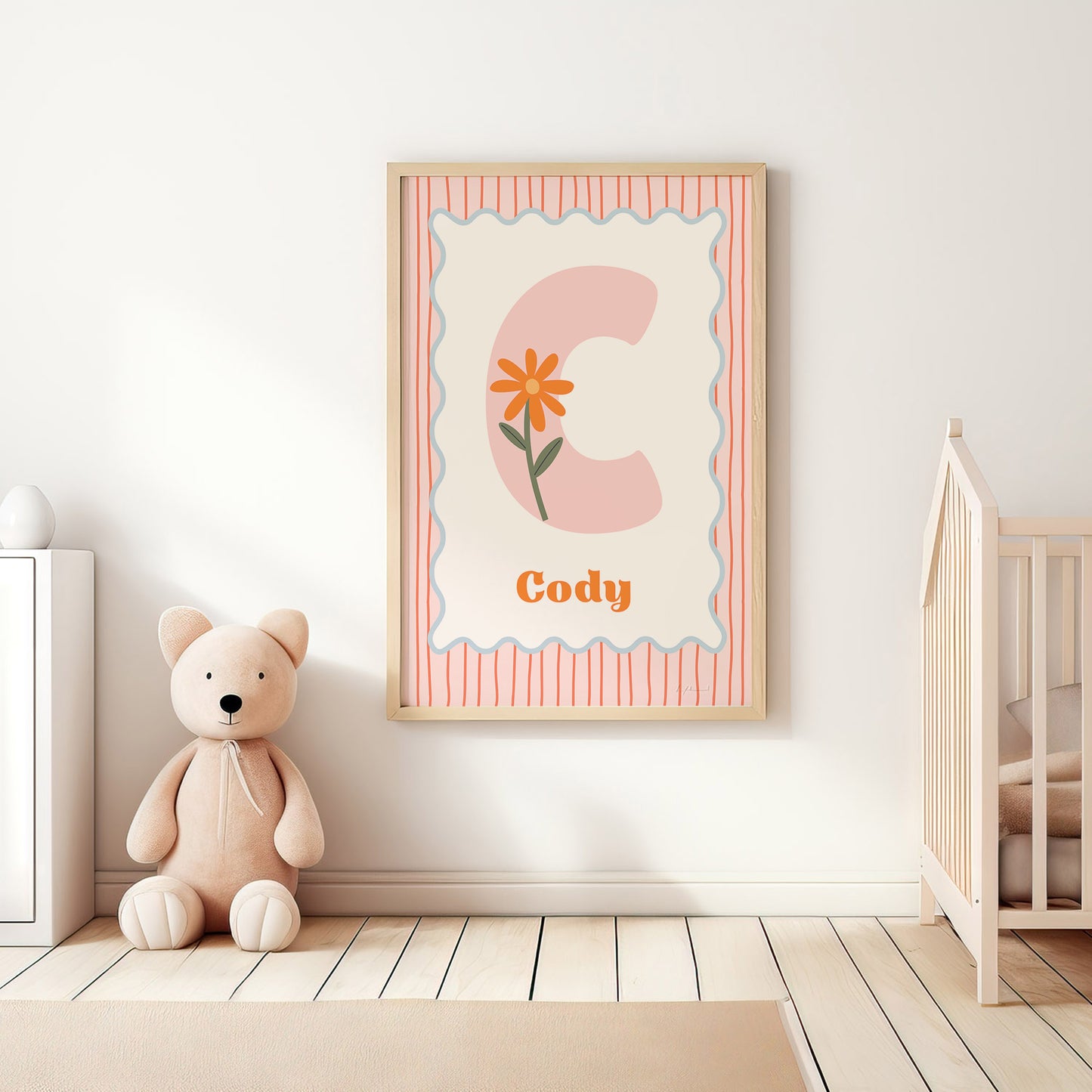 Flower Power Personalised Name Print