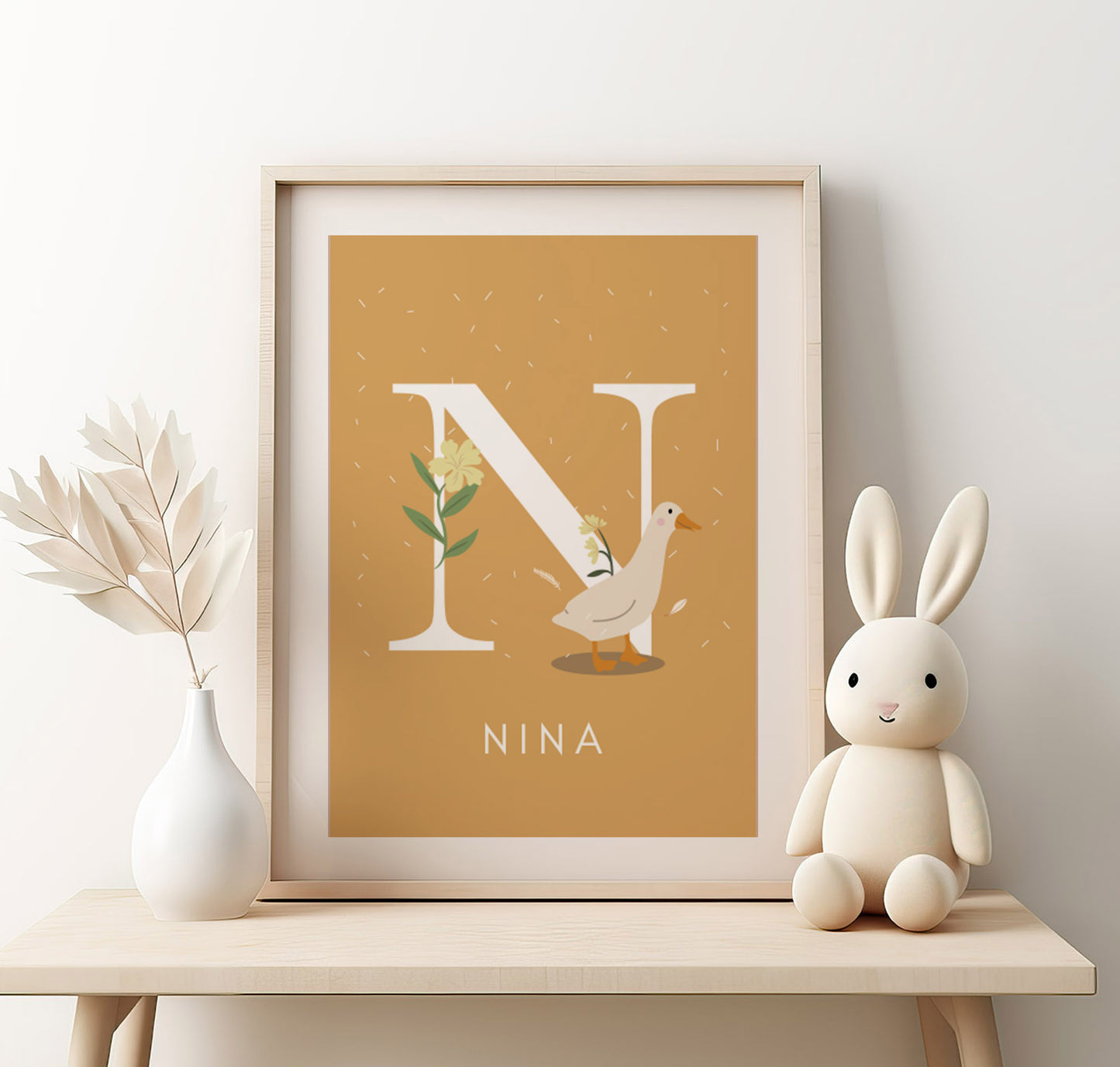 Goose Personalised Name Print - Set of 3