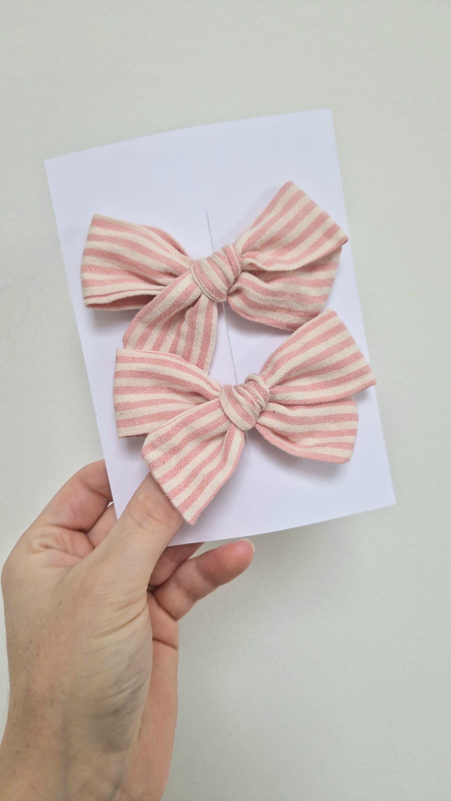 NEW Isla Pigtail Bows - 2 pack - Pink Stripes