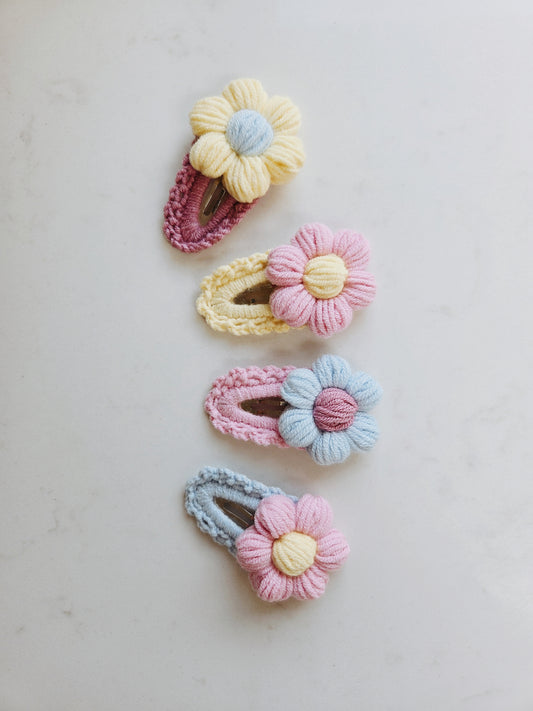 Daisy Crochet Hair Clip