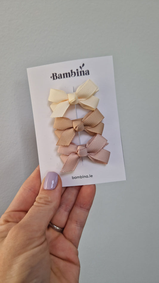 Dainty Ribbon Hair Clip - 3 pack