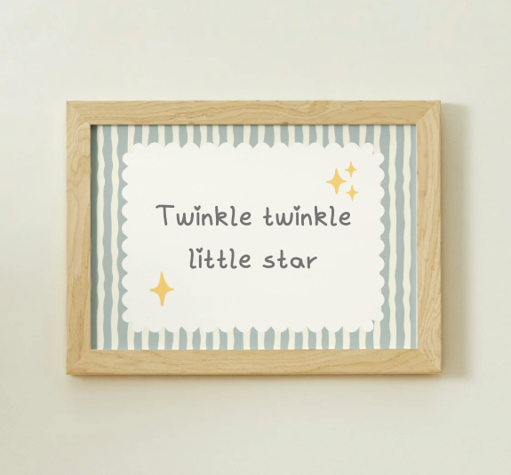 Twinkle twinkle, little star - sage stripes