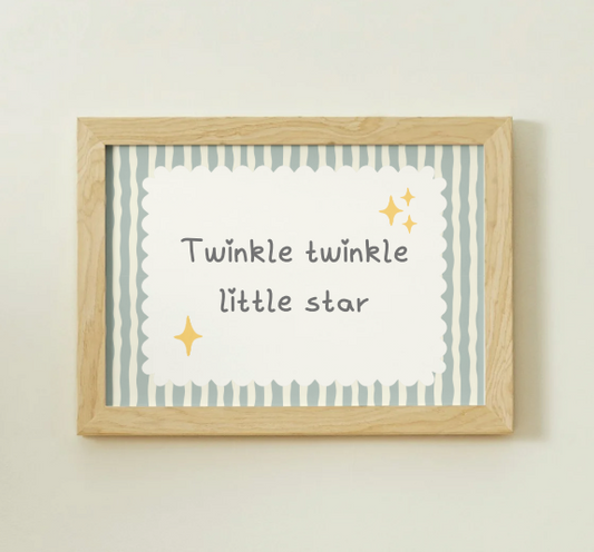 Twinkle twinkle, little star - sage stripes