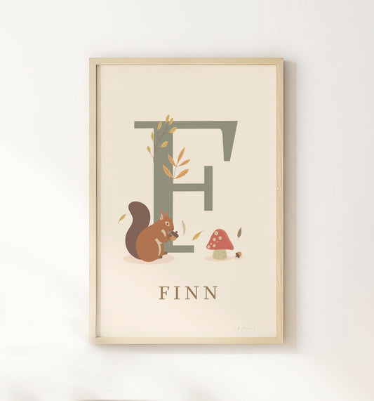 Woodland Personalised Name Print