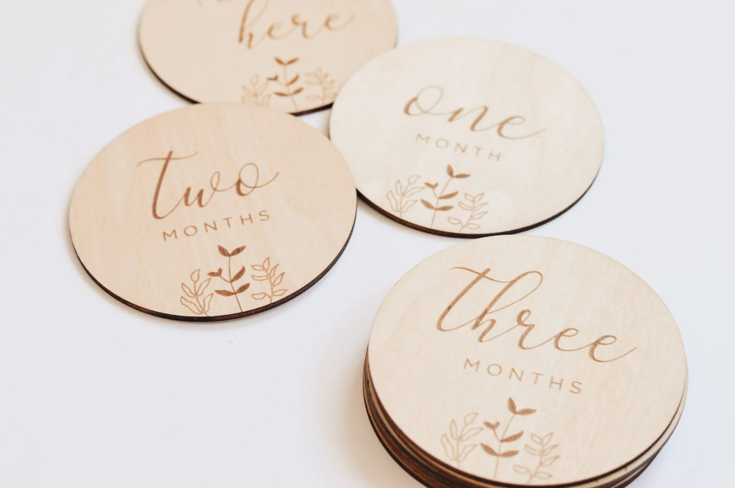 Wooden Milestone Cards - Floral